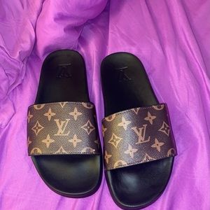 Louis Vuitton Monogram Brown Slide Sandals